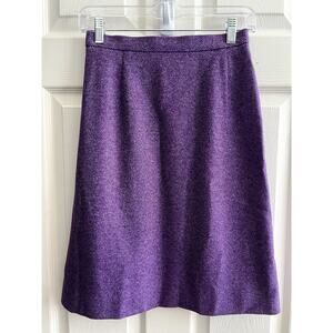 ESCADA Purple 100% Cashmere A-Line Pencil Knee Skirt